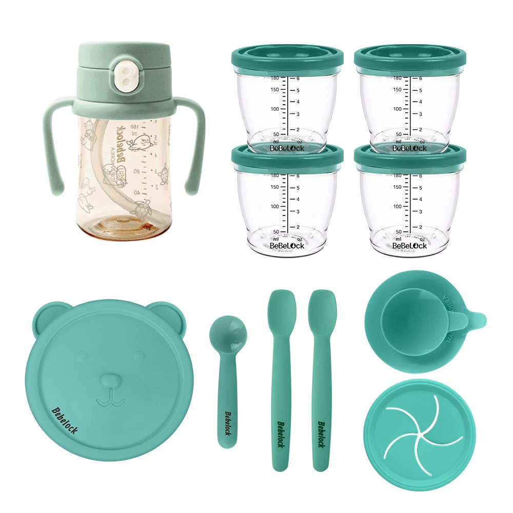 베베락 이유식스타트 6종세트(원터치 빨대컵 포함), 민트그린, 1개 39,000원