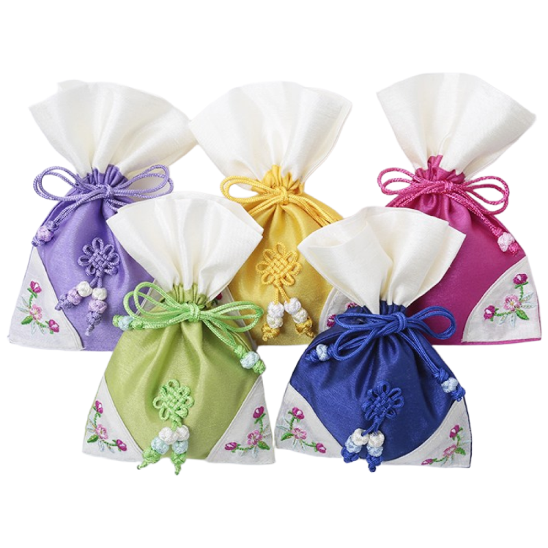 전통주머니 실크 양귀자수 복주머니 설날명절 선물포장 답례품포장, 랜덤발송, 1개 990원