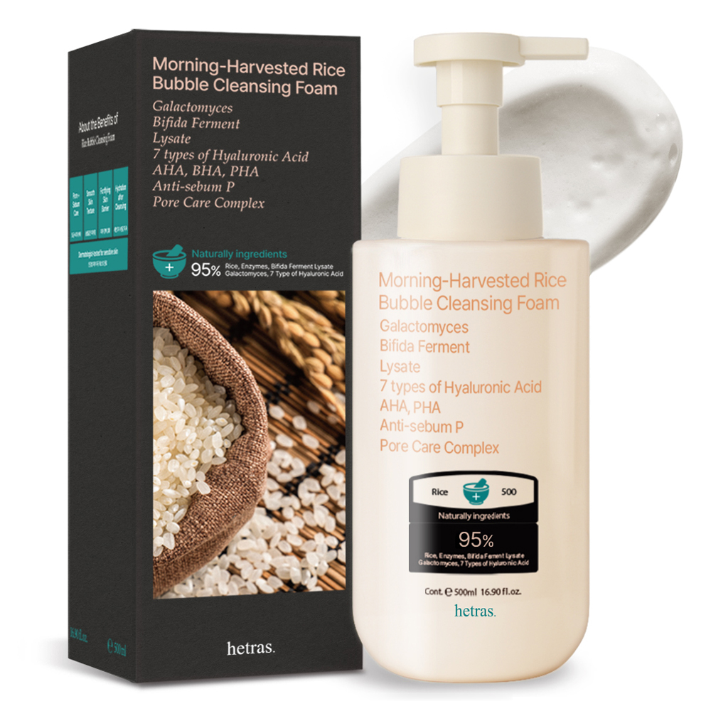 헤트라스 아침햅쌀 약산성 대용량 버블 클렌징 폼, 500ml, 1개 9,900원
