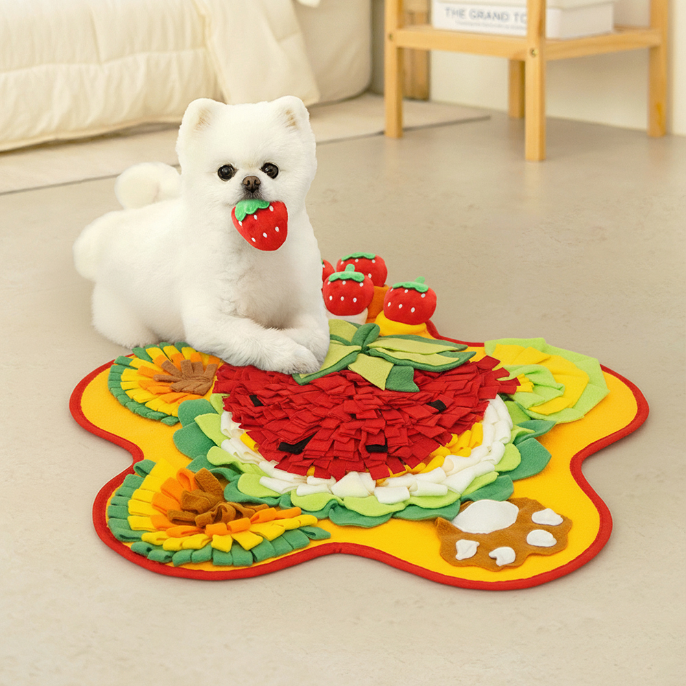 레토 강아지 노즈워크 장난감 플라워 딸기밭 당근밭 담요 매트, 딸기, 1개 17,900원