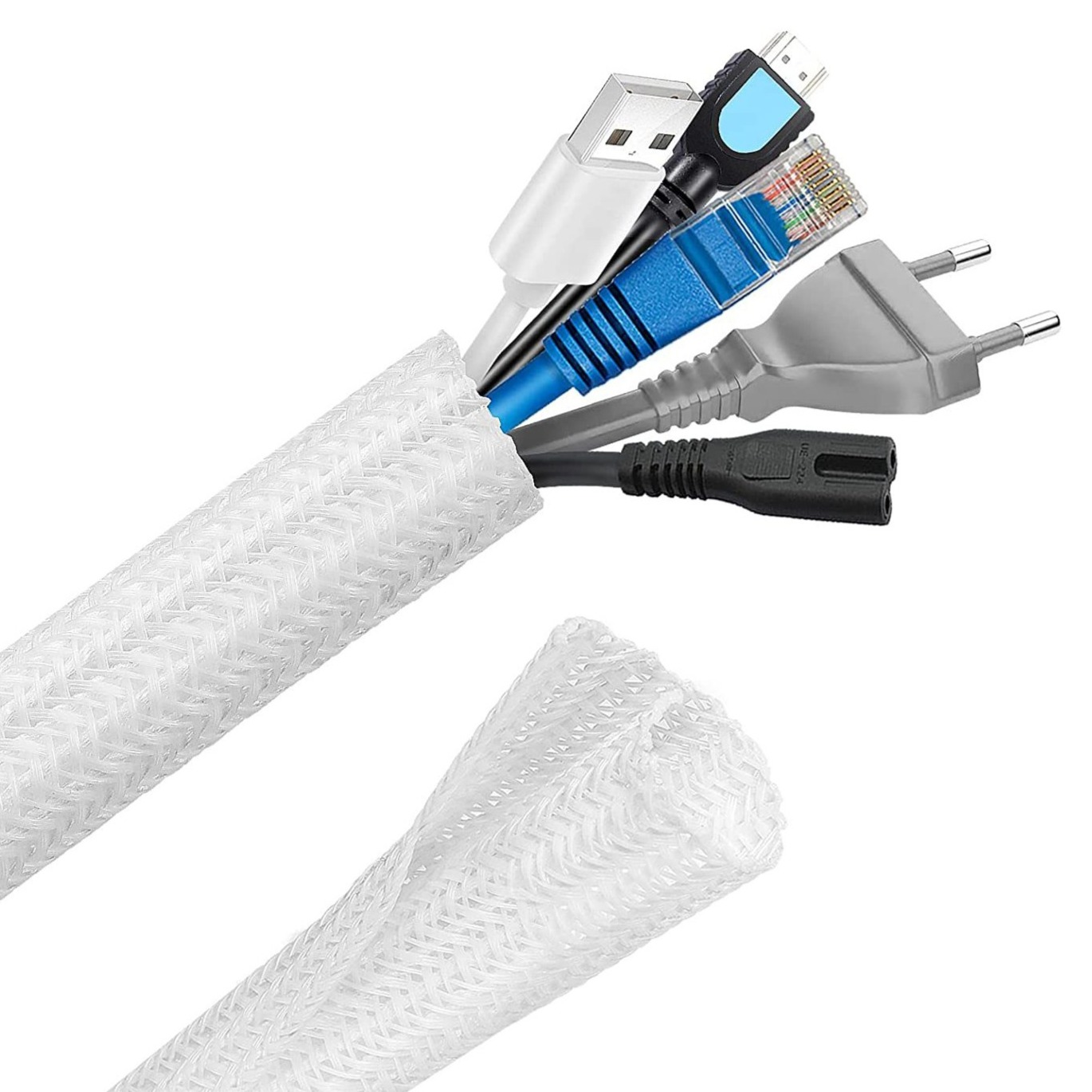 쥬롬 케이블 선정리 매쉬 튜브, 1개, 화이트 8,900원