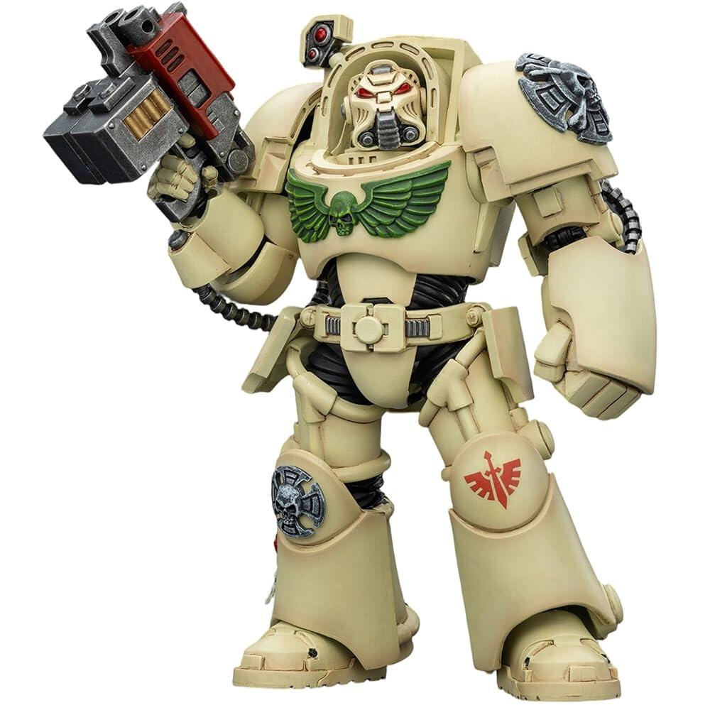 JOYTOY 워해머 40K 1/18 액션 피규어 화이트 흉터 터미네이터 3, 파워 피스트 및 어썰트 캐논 14cm(5.6인치) 수집용 모델 생일 선물 시리즈 231647 65,200원