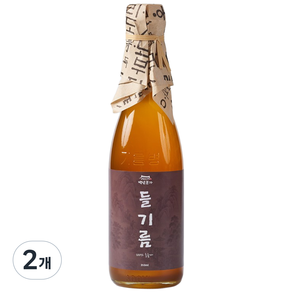 백년본가 저온압착 고소한 통 들깨 옛날 방앗간 들기름, 2개, 350ml 21,700원