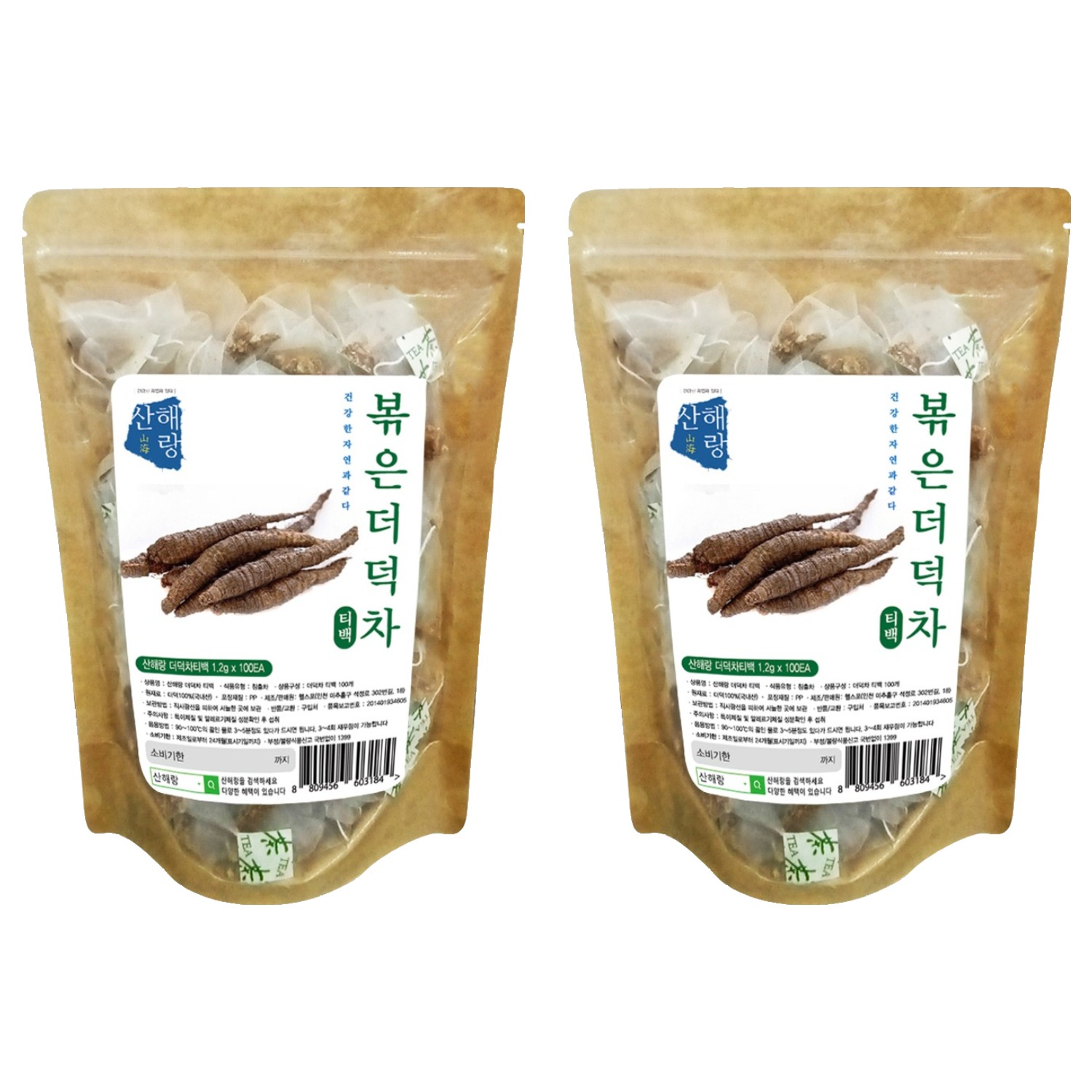 산해랑 볶은 더덕차 티백, 1.2g, 100개입, 2개 39,550원