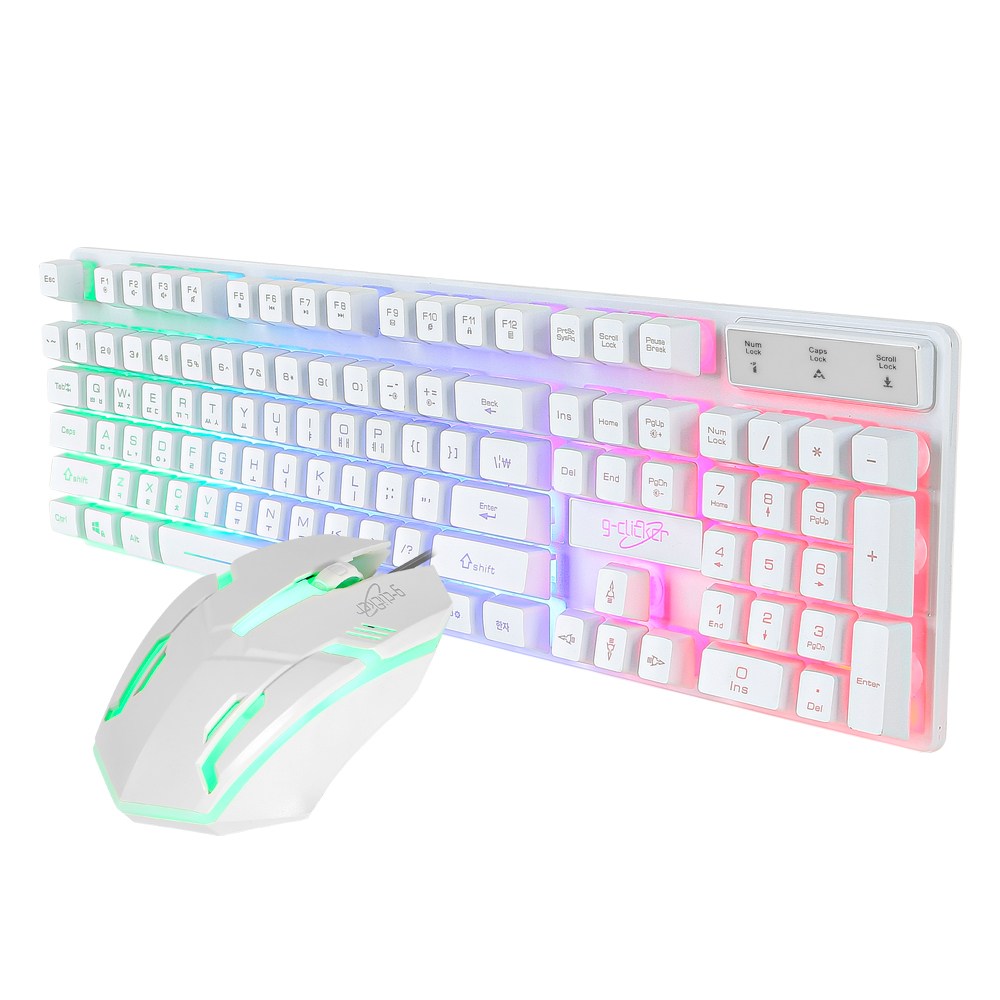 지클릭커 슈퍼히어로 GMK-180 PLUS 키보드 마우스 세트 게이밍 사무용 파스텔톤 15,900원