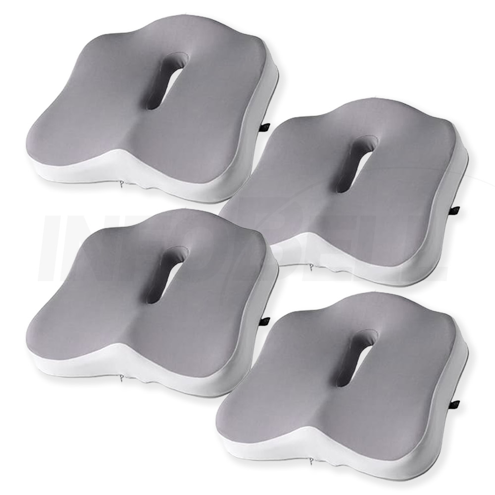 [TV홈쇼핑정품 인포벨]BNS 무중력 구름 방석 2개 의자 사무실 자동차 바른자세 고밀도 메모리폼 쿠션, 그레이+그레이 54,800원