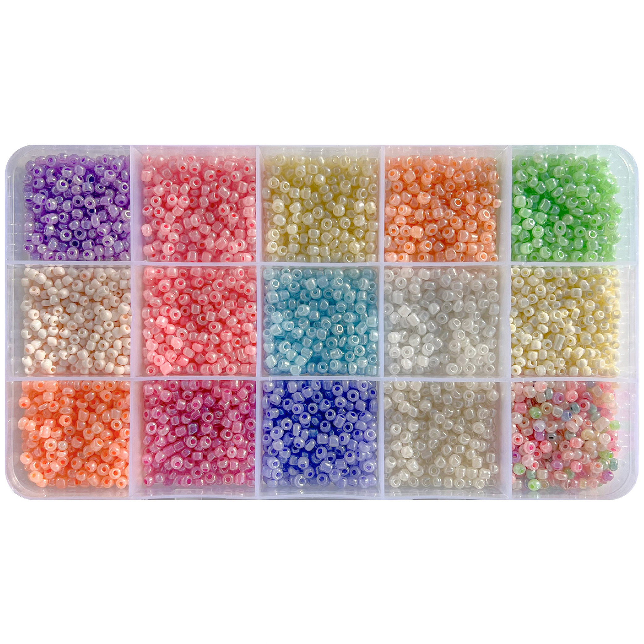 리니팜 키링오링 시드비즈 15색 세트 3mm, 파스텔크림, 1세트 13,800원