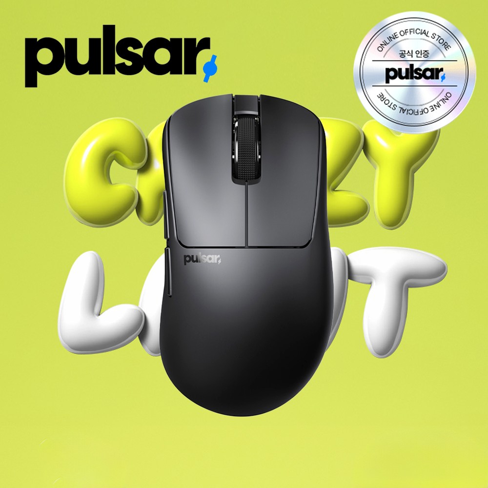 펄사 Xlite CrazyLight 초경량 무선 게이밍 마우스 제트블랙 149,000원
