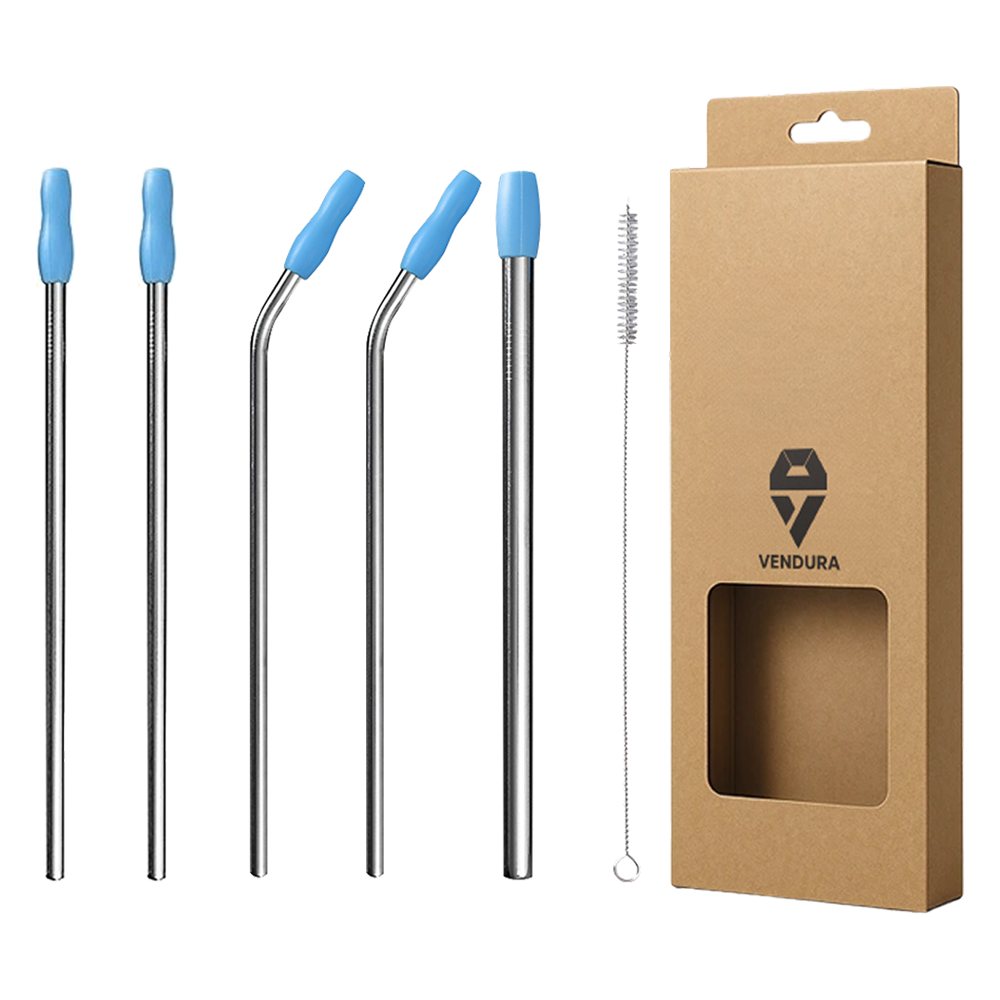 벤듀라 스테인레스 빨대 300mm 직선형 2p + 곡선형 2p + 스무디용 + 세척솔 세트 8,820원