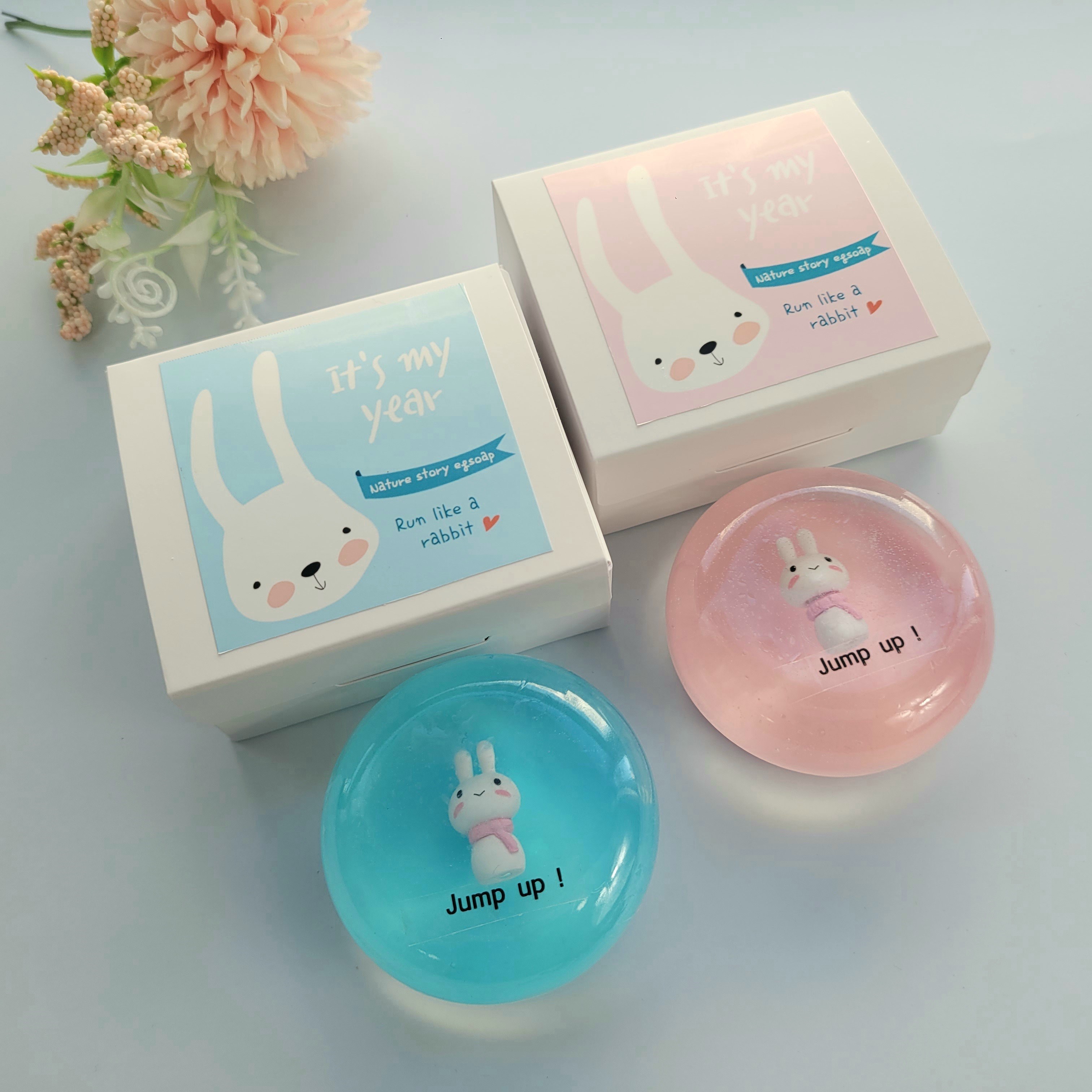 (유진공방)토끼 캐릭터 천연 수제 비누 선물 무료 포장 (흰박스+답례스티커) / 어린이집 생일선물 답례품 / 중량 약85g 5,000원