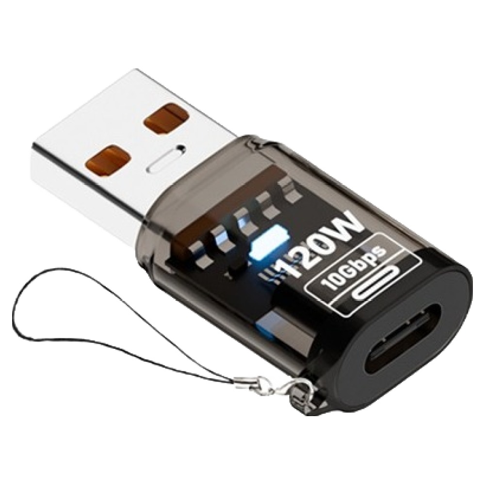 호후 C타입-A타입 120W 고속충전 GEN2 USB 미니 젠더, 클리어블랙, 1개, 32mm 6,000원