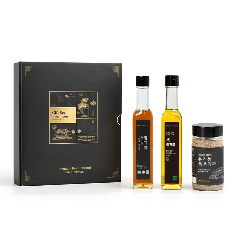 [상림원] 상림원 프리미엄 오일 선물세트 C형(무농약 생들기름250ml+유기농 전통참기름250ml+유기농 볶음참깨160g), 3개, 250ml 49,800원