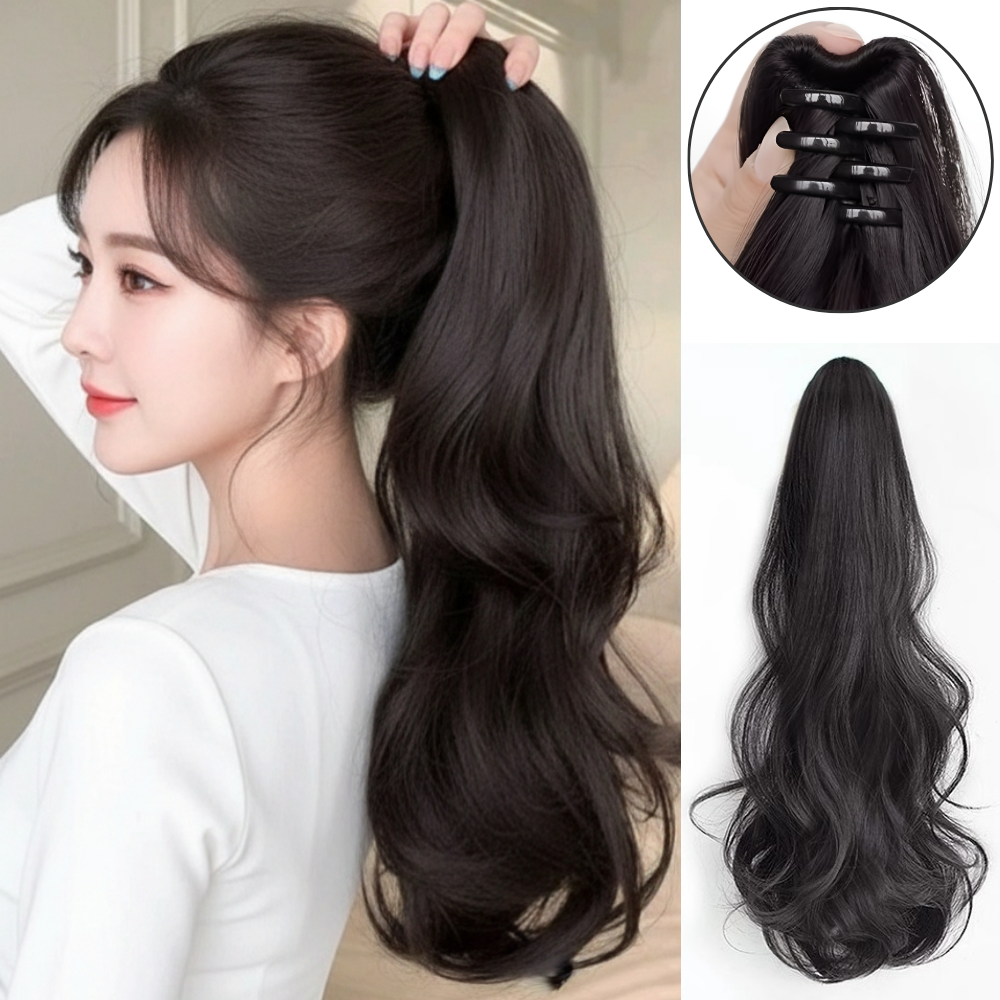 벨라비전 붙이는 순간 여신핏 포니테일 집게가발 45cm, 1개, 네추럴블랙 13,000원