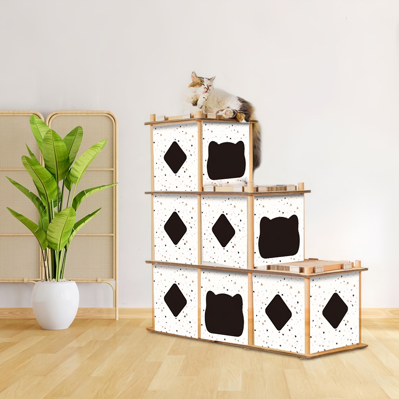 딩동펫 고양이 숨숨집 박스 스크래쳐 하우스 캣타워 6단 34,300원