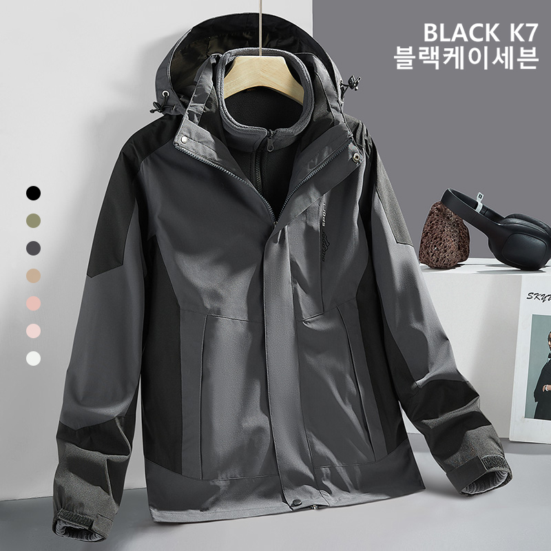 BLACK K7 가을 겨울 남녀 공용 방풍 방수 트리플 탈부착 가능 두터운 빅 사이즈 바람막이 63,000원