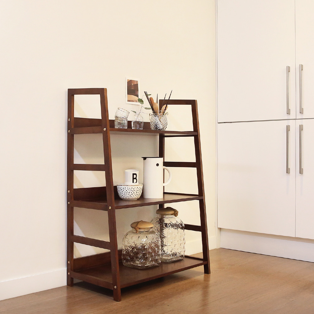 벤트리 원목 3단 사다리 수납선반 (택1), 브라우니 색상 109,000원