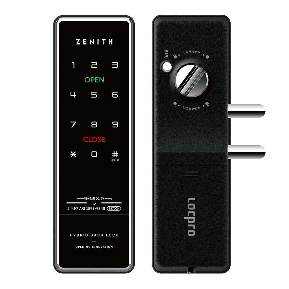제니스 샷시 전용 슬림 도어락 세이프도어 번호키 디지털도어락 ZS700N 123,000원