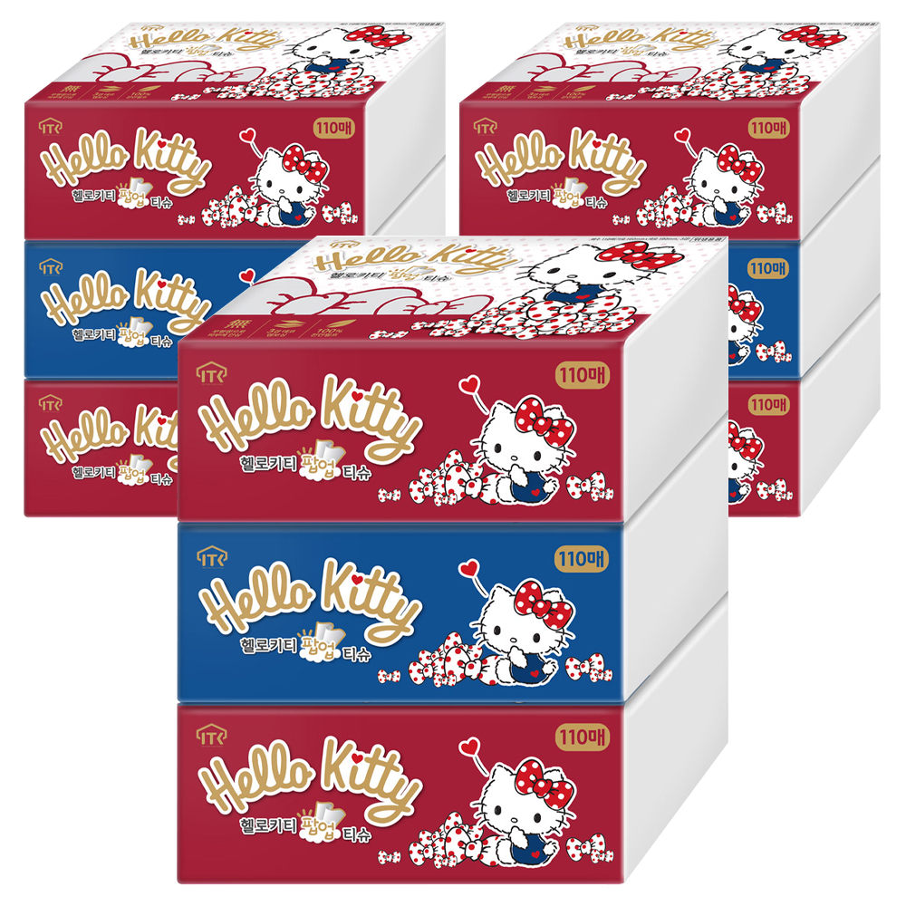 ITC 헬로키티 천연펄프 팝업티슈 3겹, 랜덤 발송, 9개, 110매 11,550원