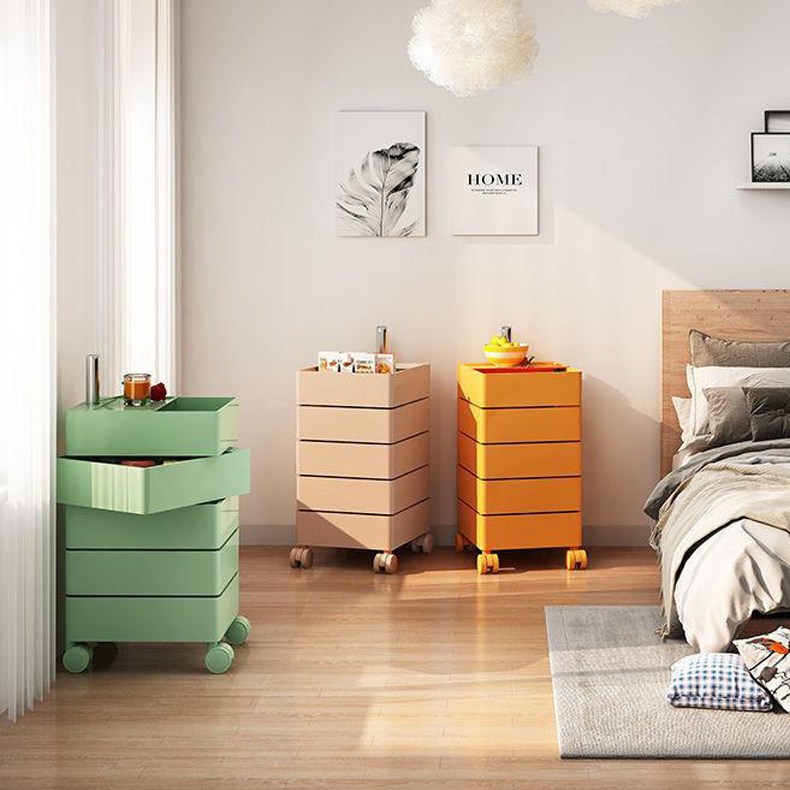 미드센츄리 이동식 수납형 모듈 트롤리 5단 304 스테인레스 고급형 회전서랍 수납장 99,900원