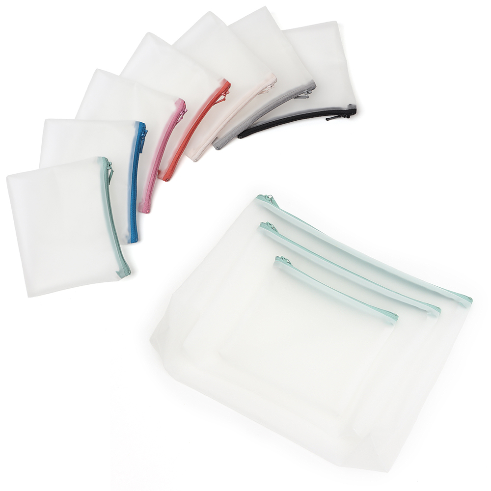 KC인증 어린이집 준비물 말랑말랑 파우치 3종 세트 S M L 투명 말랑 TPU 지퍼파우치 등원 유치원용 베베띵 13,000원