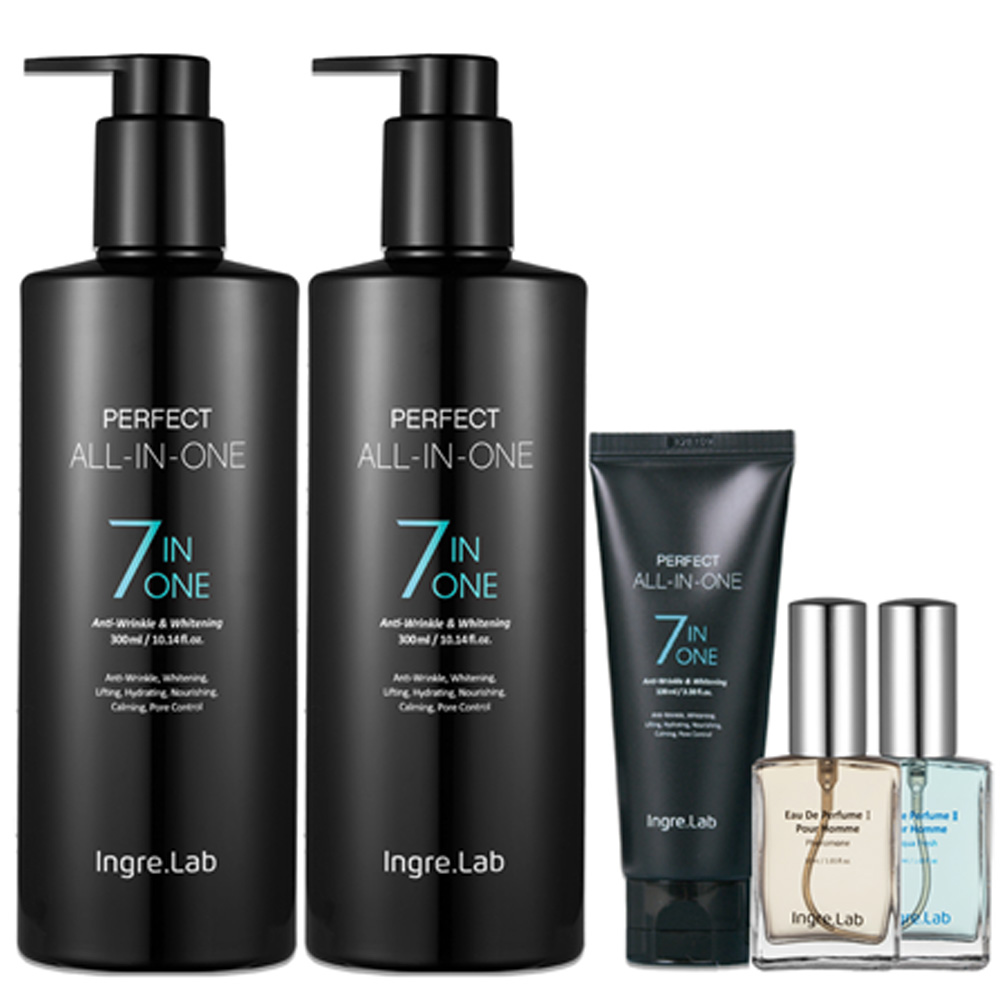 [온니판다] TV홈쇼핑 히트상품 인그리랩 퍼펙트 올인원 7in1 남성화장품 기초부터 보습까지 스킨 로션 에센스 수분크림 아이크림 주름 미백 저자극 기능성 남성용 29,800원