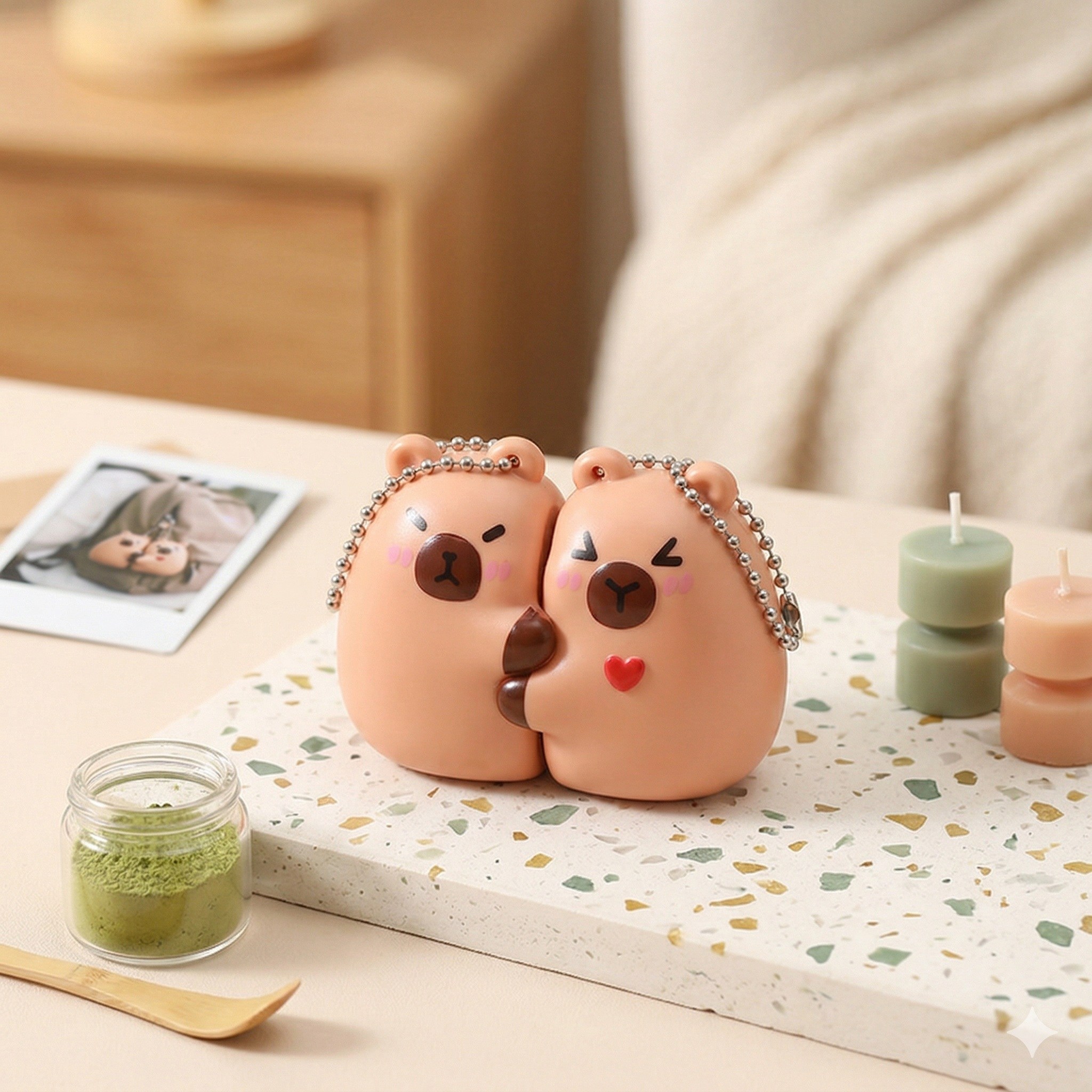 카피바라 불빛나는 인형 열쇠고리 키링 소리나는 가방 꾸미기 백참 백꾸 9,900원