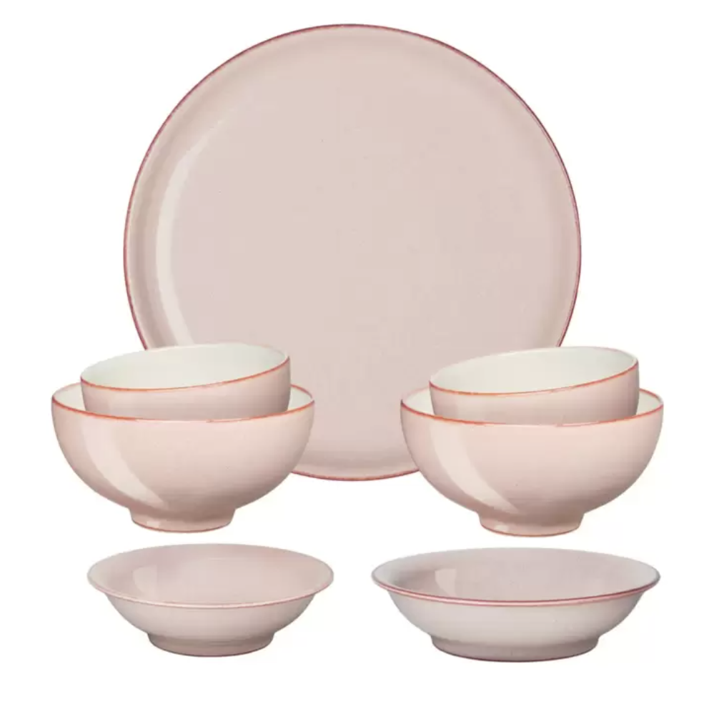 덴비 헤리티지 2인 한식기 세트7P 고급식기 신혼 이사 선물 밥공기 국그릇 찬기 접시, 7P, 핑크 199,800원