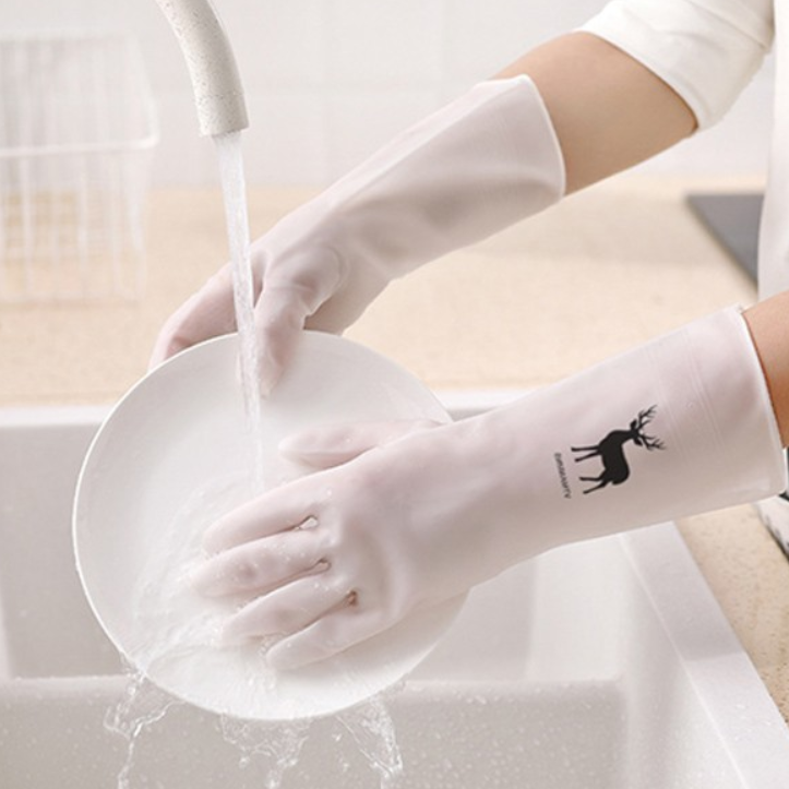 데오샵 (10개 묶음) 고무장갑 3가지 사이즈 디자인 2종 반투명 화이트 니트릴 질긴 PVC, 사슴, 대(L), 10개 18,500원