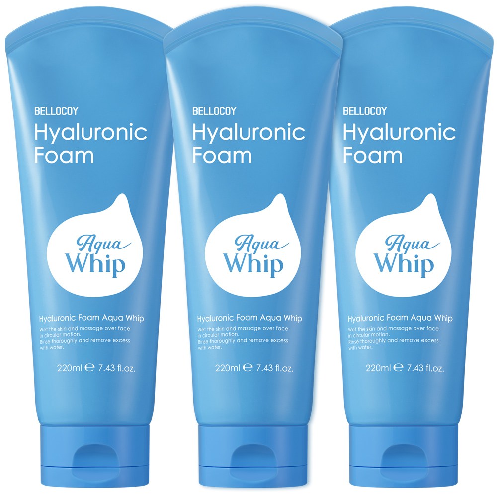 히알루로닉 아쿠아휩 폼클렌저 촉촉한 수분세안제 건성피부용 산뜻보습 클렌저 220ml 3개 + 마스크팩 3매 증정, 3개, 220ml 12,900원