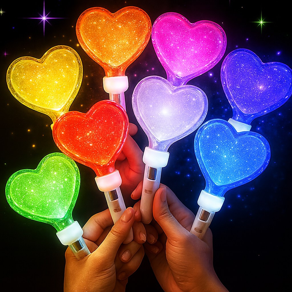 아띠꼴로 4개1세트 반짝반짝 LED 하트 응원봉 야광봉 응원도구 10,500원