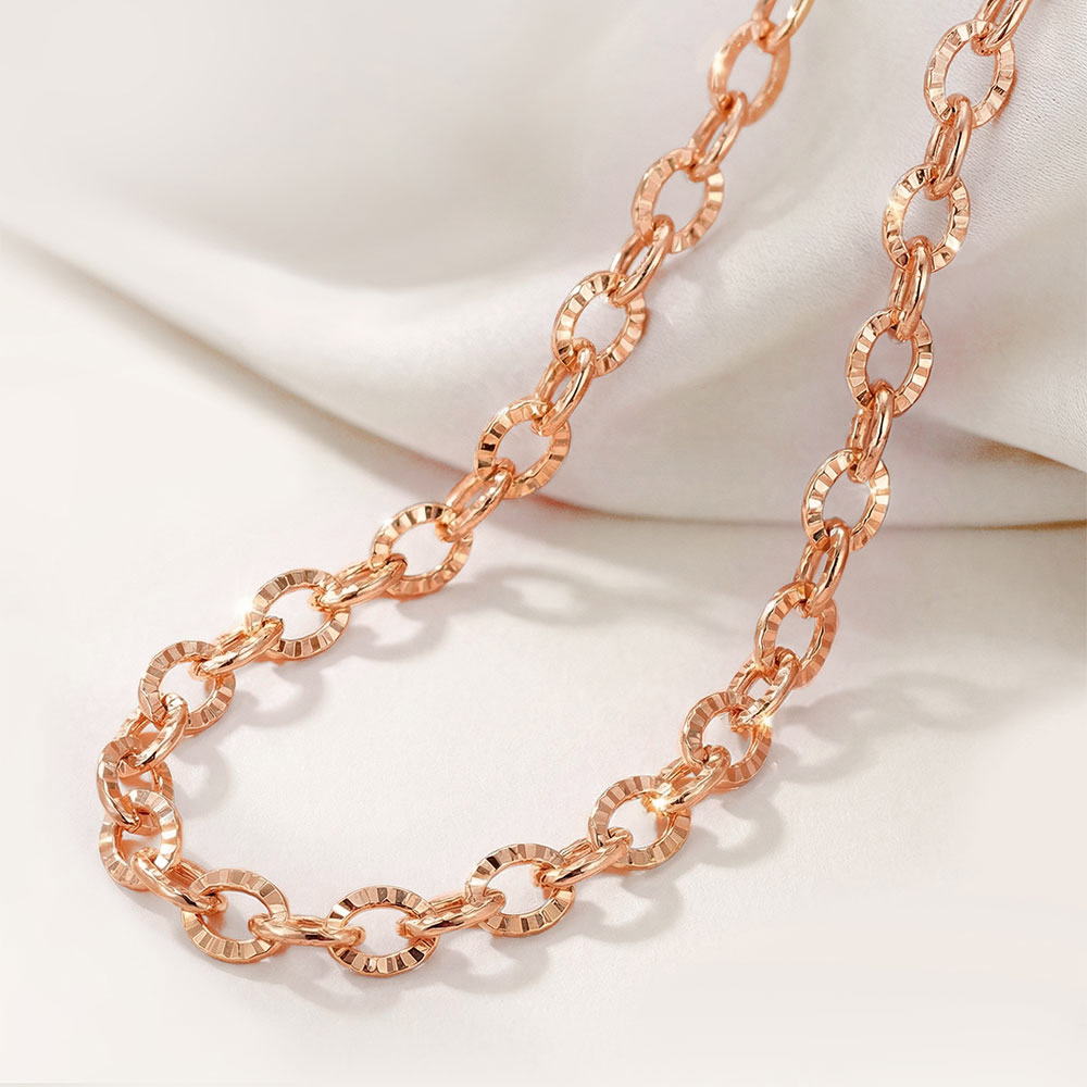 주리에떼 14K 18K 여자 데일리 볼드 할로우 4mm 아우라 체인 금 목걸이 578,800원