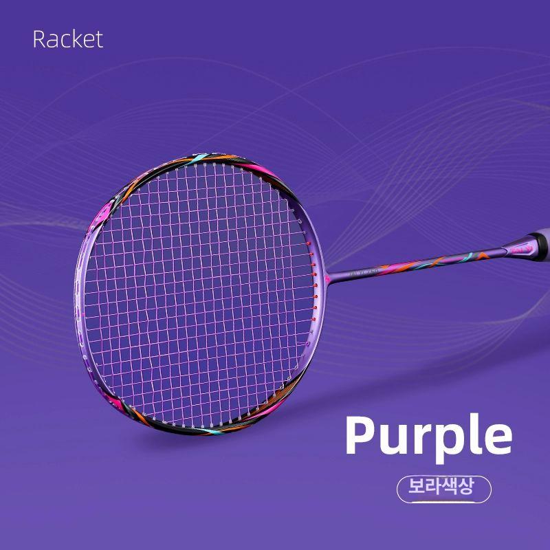 초경량 전용 카본 배드민턴 라켓 내구성 강화 공격형, 1개, 2차성형 퍼플 팬텀 5U 65,900원