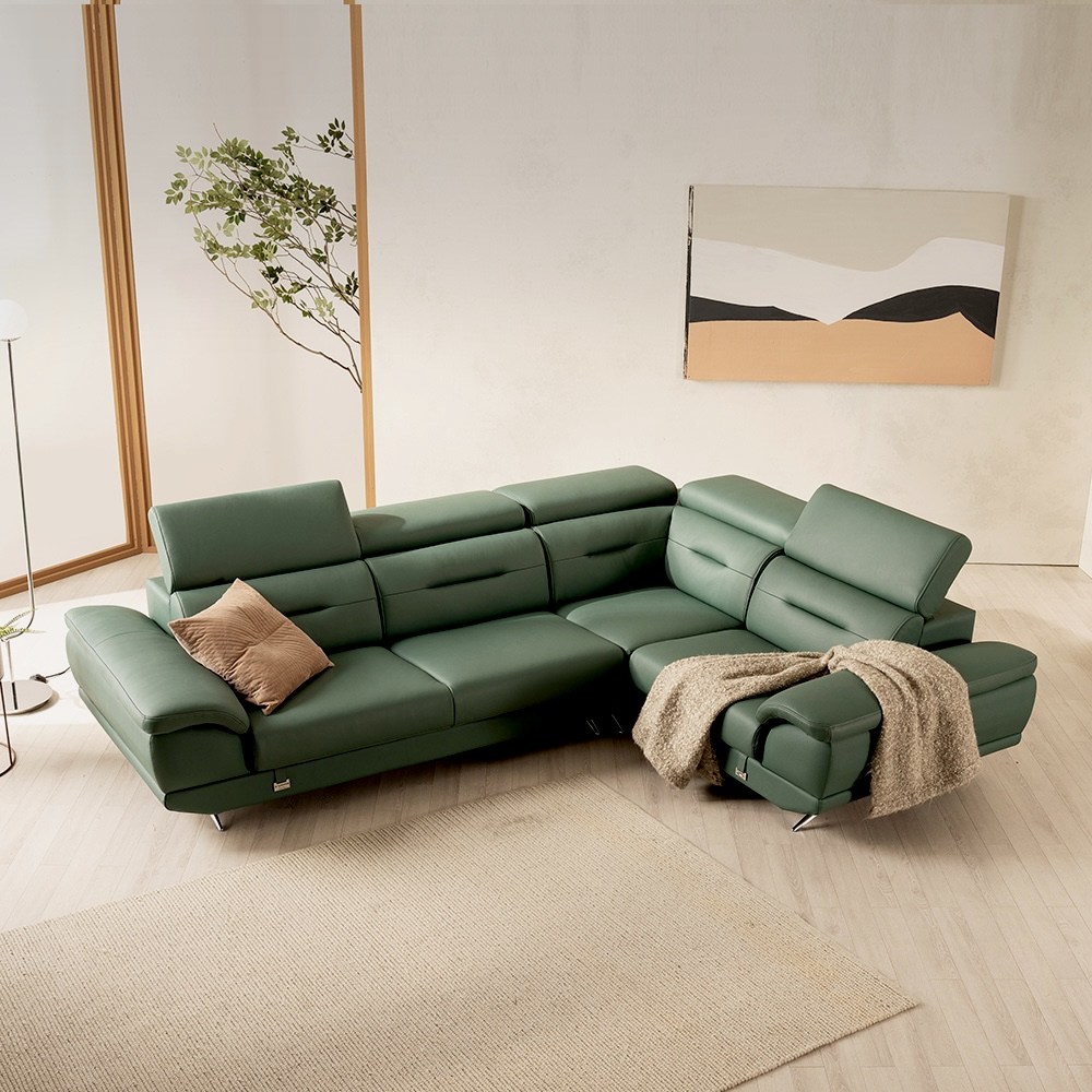 쉐우드가구 라미아 이태리 천연통가죽 소파 6인용 코너형+스툴 / 자재등급(E0) 국내제조 1,974,000원