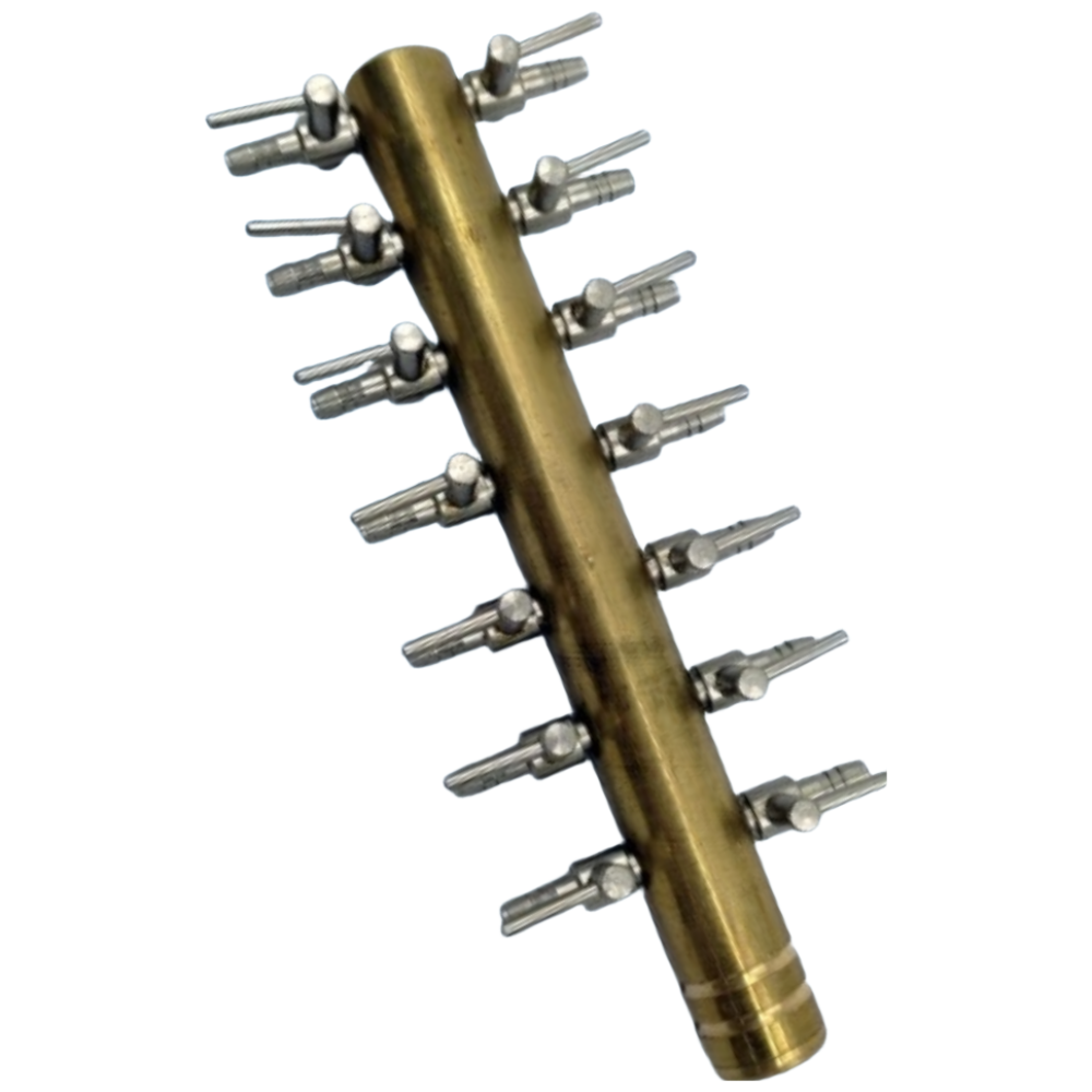 황동 에어 분배기 국산 고급 동 분지 4 6 8 10 12 14 16 18 20분지  4mm호스 산소조절 38,900원