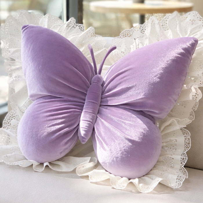 프린세스 나비 벨벳 레이스 쿠션, 바이올렛 12,800원
