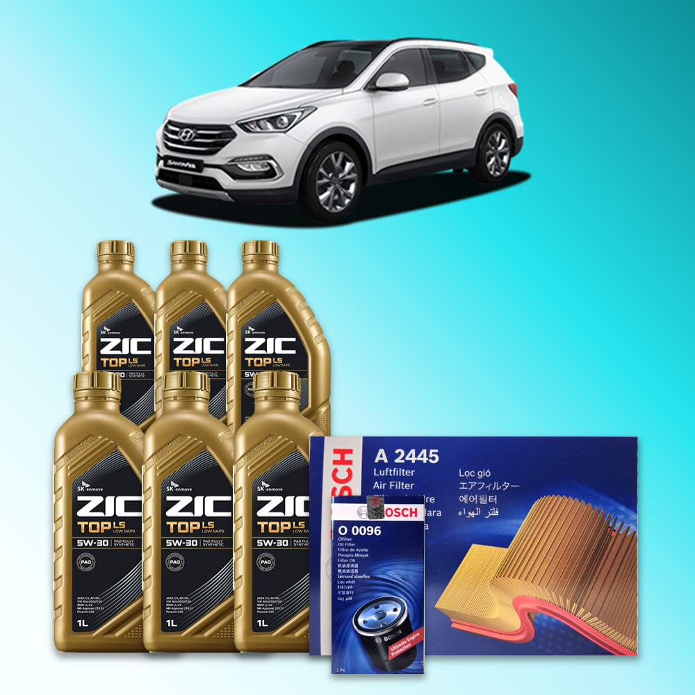 싼타페 더 프라임 (DM) 2.2 디젤 엔진오일세트 SK 지크 탑 LS 5W30 (ZIC TOP LS) 107,200원