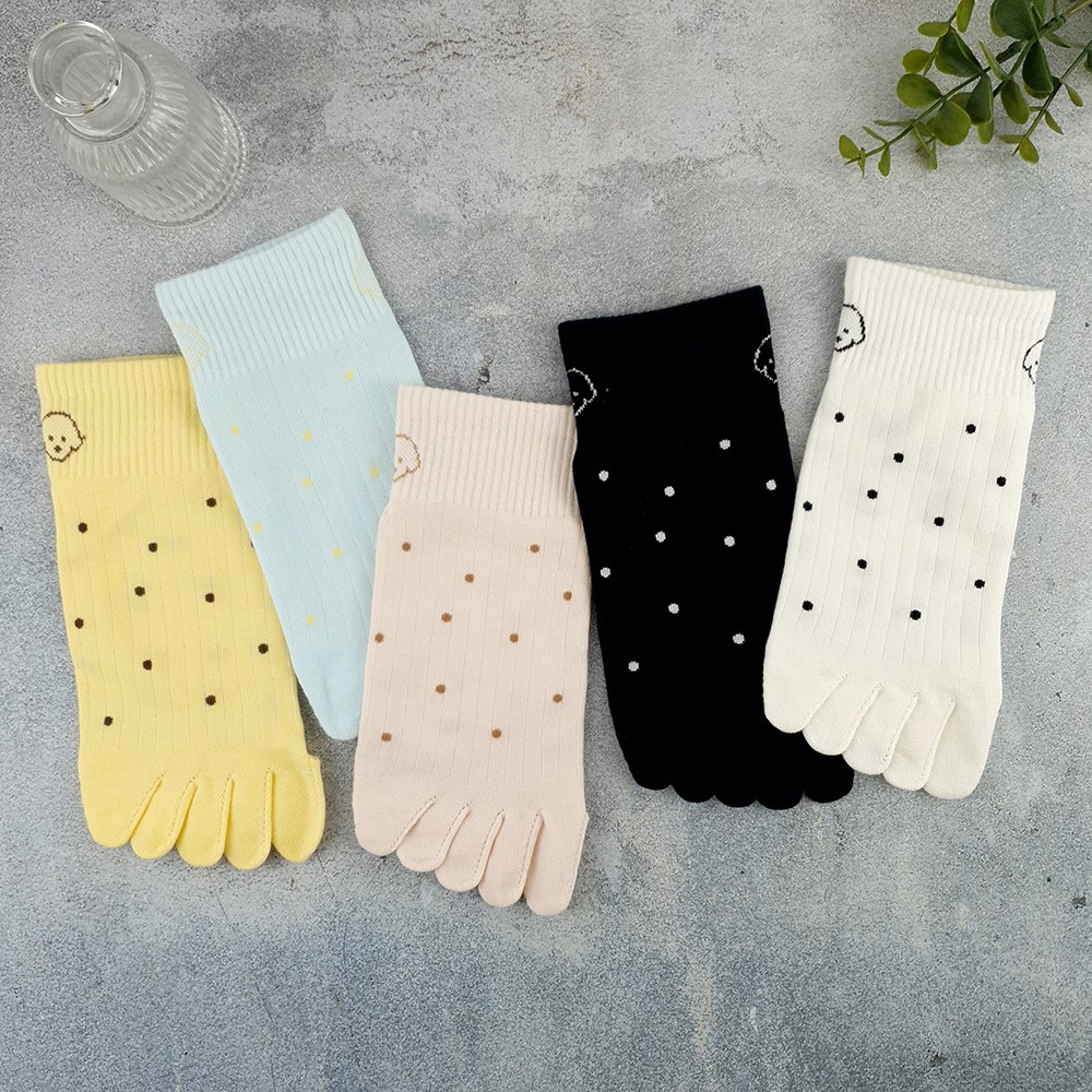 온더레드 도트 발가락양말 순면 발목양말 5켤레 13,500원