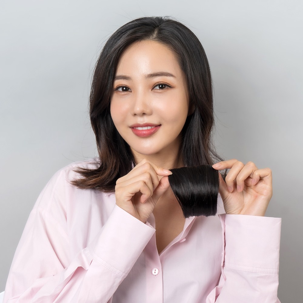 볼륨쿡14 인모 부분가발 옆머리 정수리 볼륨 피스 헤어 뽕, 2개, 어두운검정 27,000원