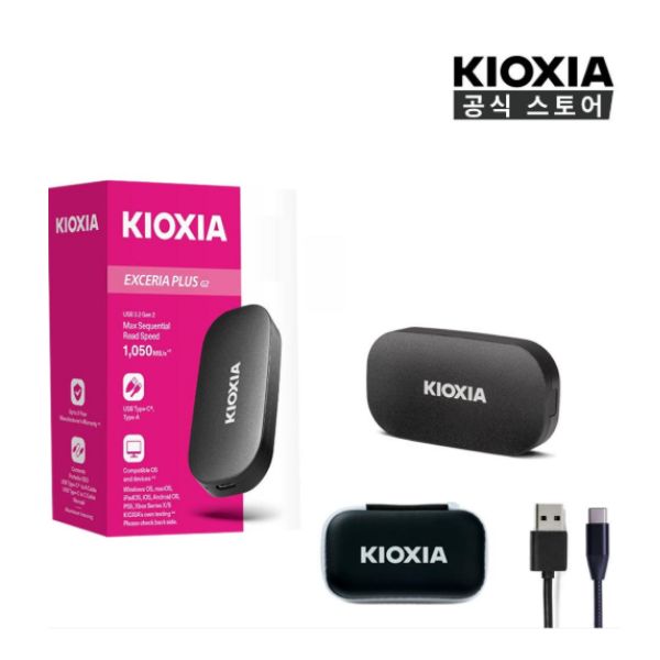 키오시아 KIOXIA EXCERIA PLUS G2 Portable 포터블 외장SSD, 그레이, 1TB 299,000원