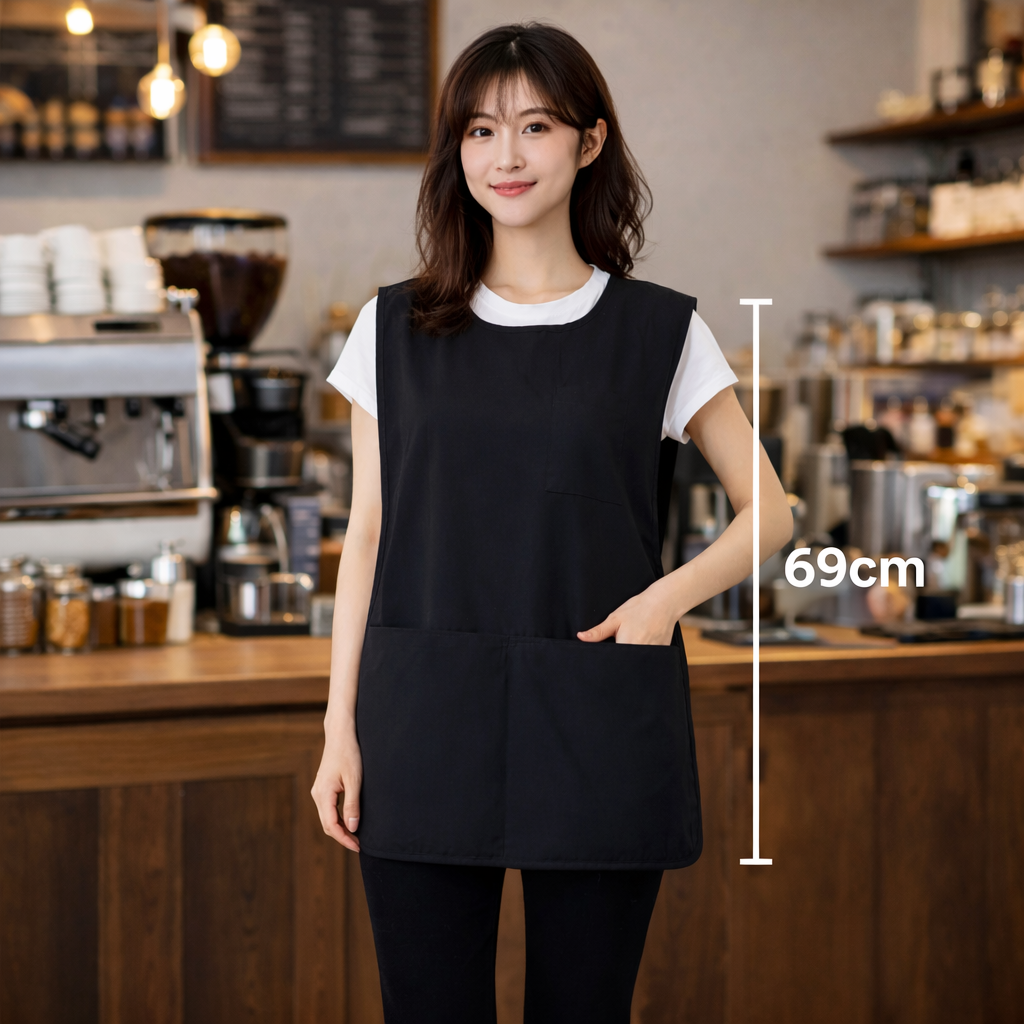 라티엘 목부담을줄인 조끼형 앞치마, 1개, 블랙 11,900원