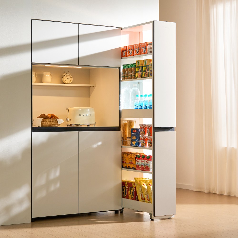 비크 슬라이딩 틈새장 150 주방 수납장 틈새 선반 냉장고장 빌트인장 팬트리장 112,000원