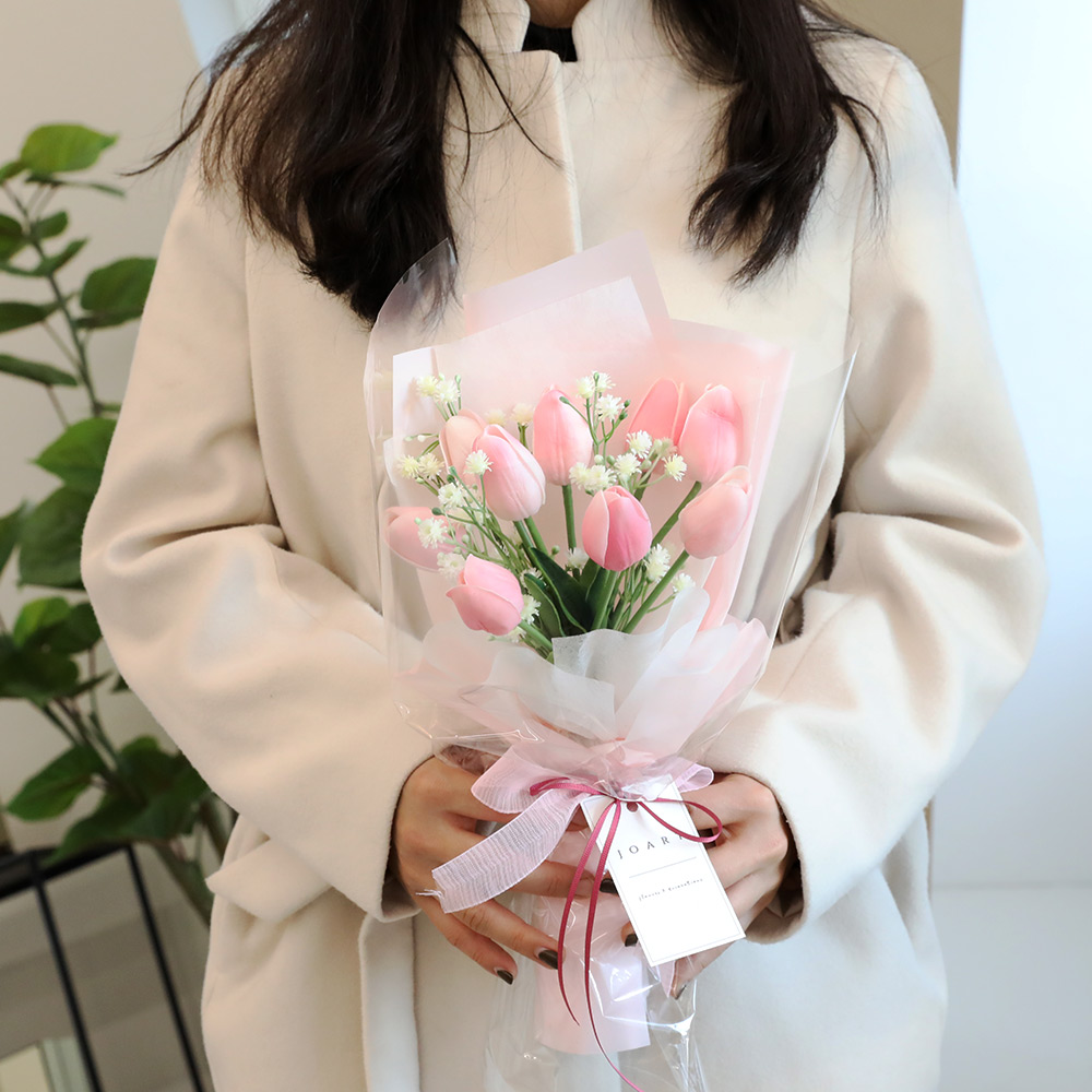 졸업 기념일 축하 응원 튤립 꽃다발, 1개, 핑크 12,900원