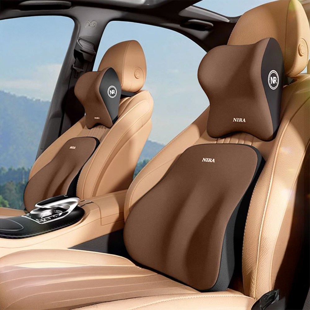 모토핏 차량용 목쿠션 허리쿠션 set, 1개, 목쿠션+허리쿠션 브라운 16,800원