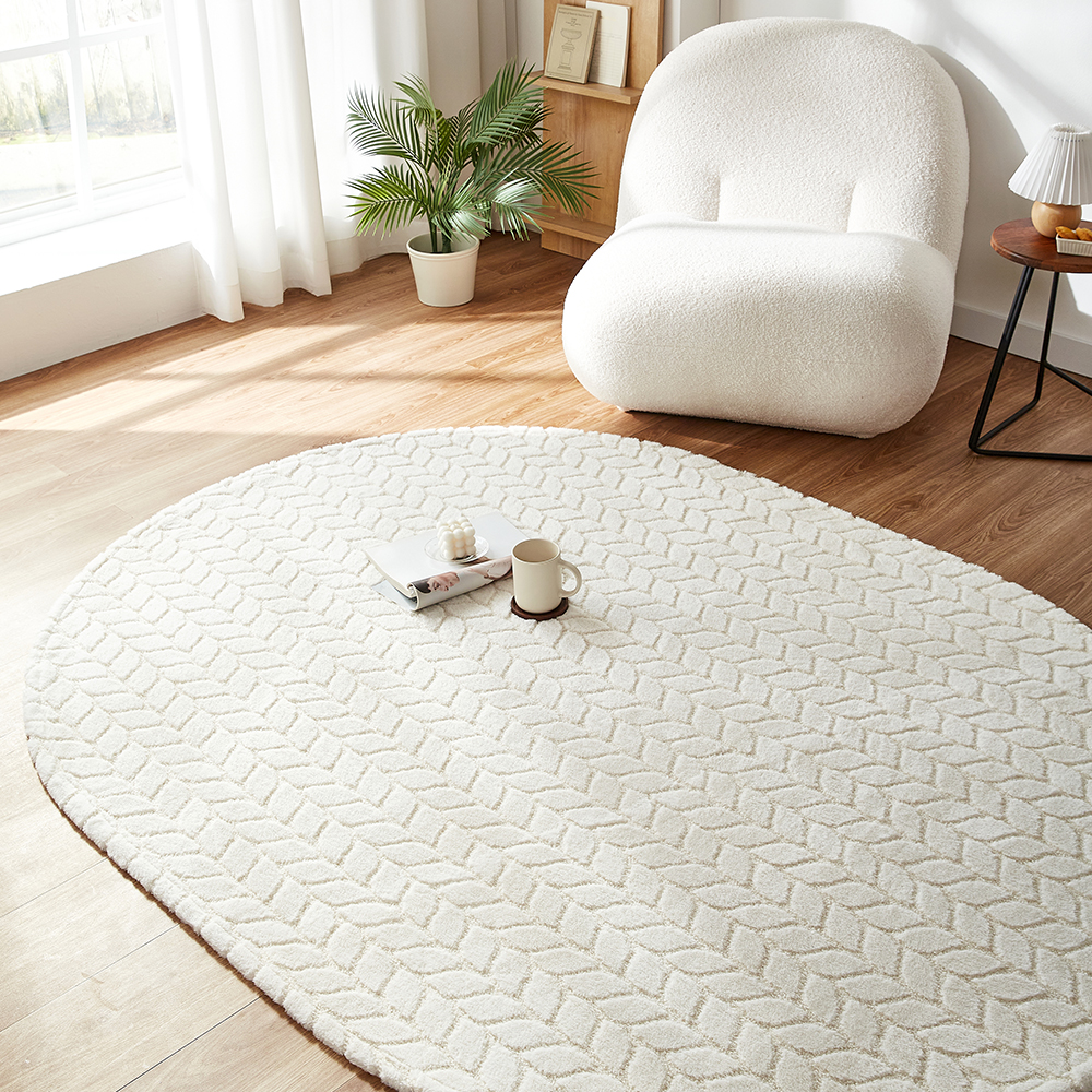 아담데코 나뭇잎 엠보싱 리프 타원형 러그 95,290원