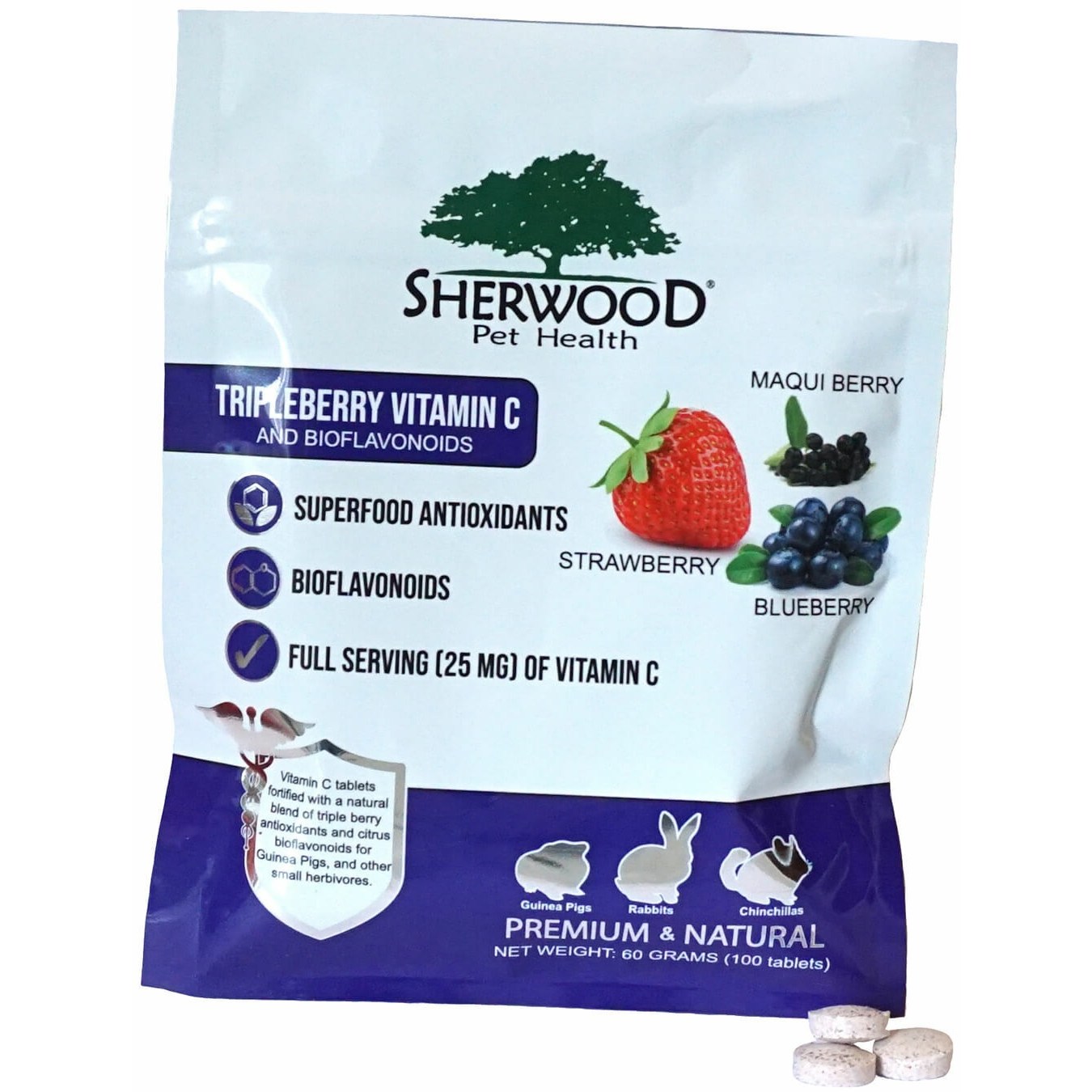 셔우드 소동물 트리플 베리 비타민 C 100정 [Sherwood Triple Berry Vitamin C], 60g, 1개 32,500원