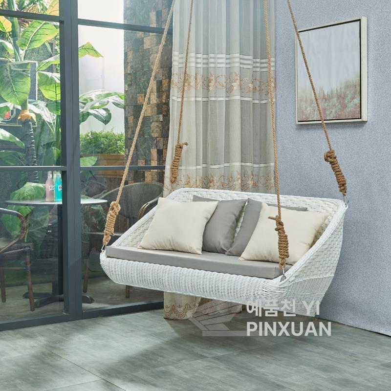 실내외 발코니 정원용 이중 그네의자 흔들의자 스윙체어, 스타일 A 더블 화이트 1,095,500원