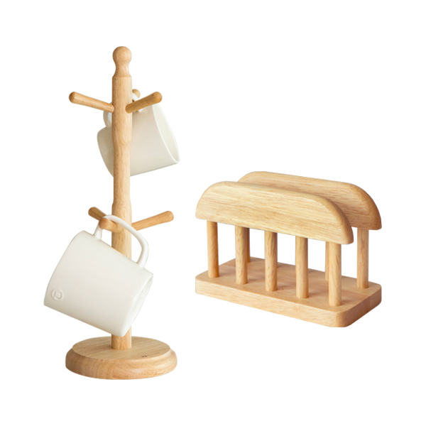 페어프랜즈 원목 도마꽂이 + 원목 머그컵 걸이 세트 9,900원