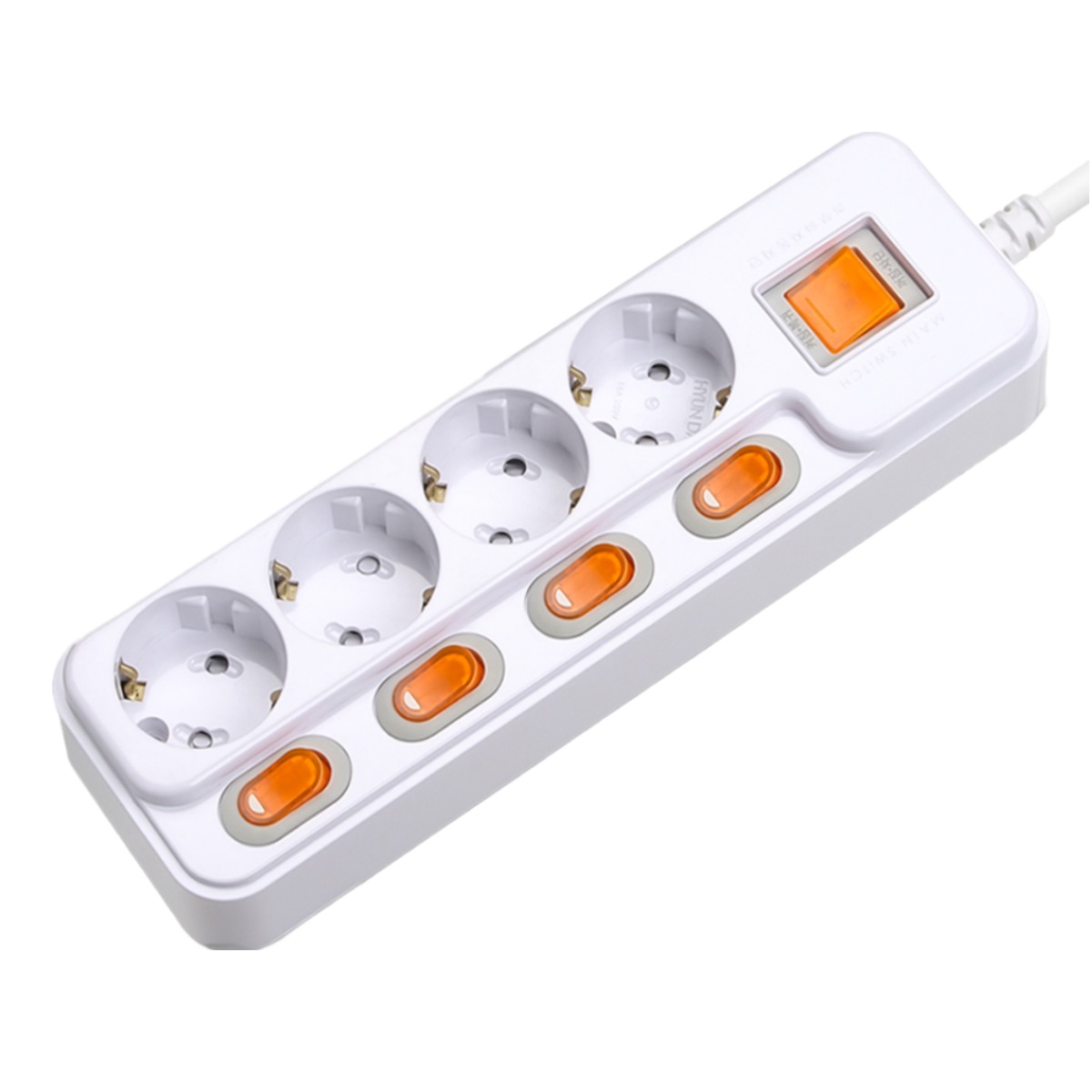 국산 현대 개별 +과부하차단 접지 멀티콘센트 가정용 사무용 멀티탭 4구 (16a), 3m, 화이트, 1개 17,000원