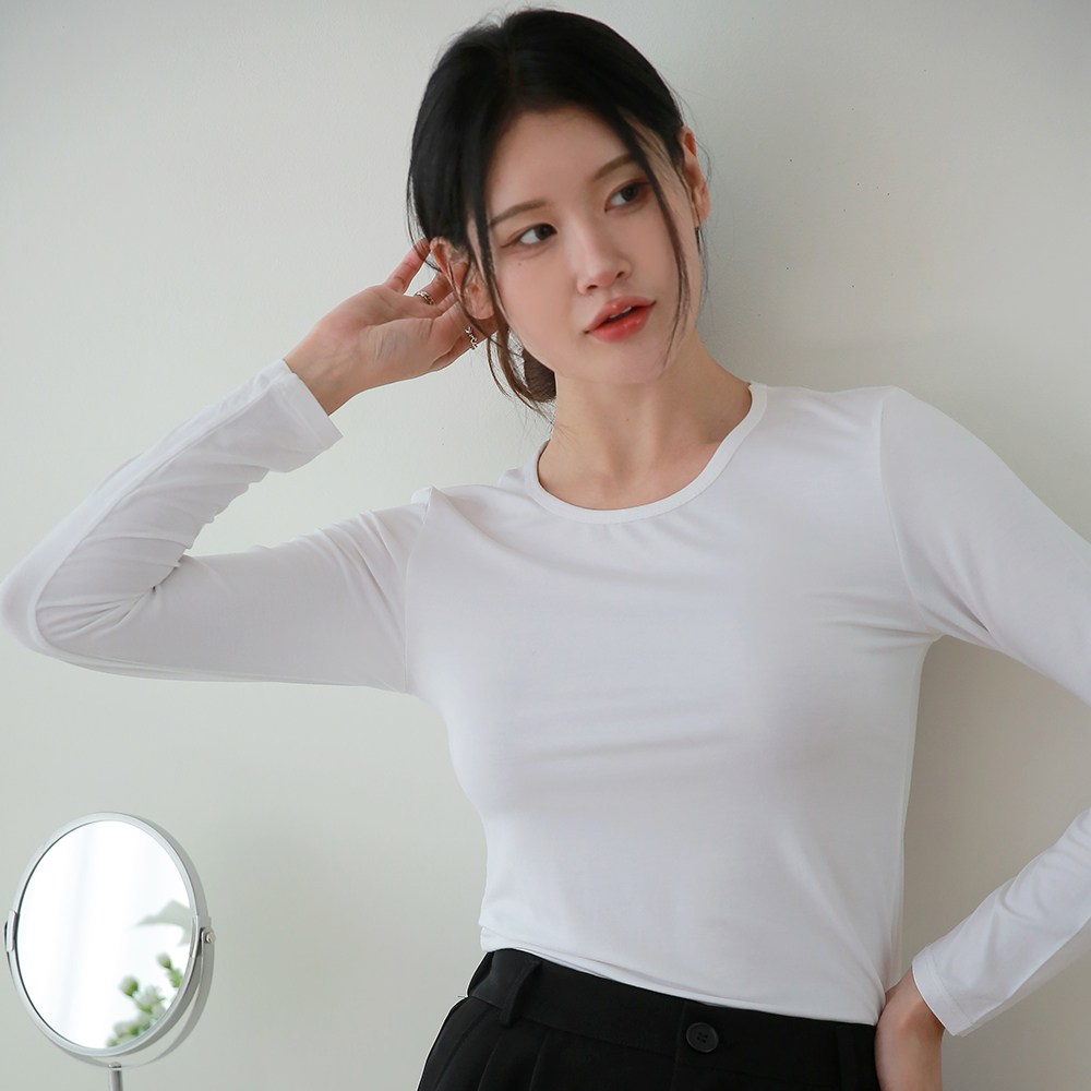 여성 모달 발열 내복 상의 슬림핏 긴팔 히트앤웜 이너 내의 상의 13,800원