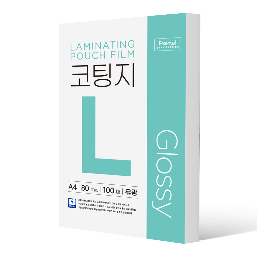 에센셜 정전기 방지 코팅지 코팅필름 A4 80mic 100매 Glossy, 단품 4,700원